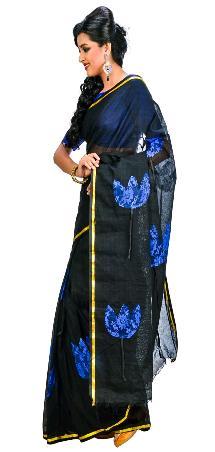 Black Color Bengal Handloom Saree