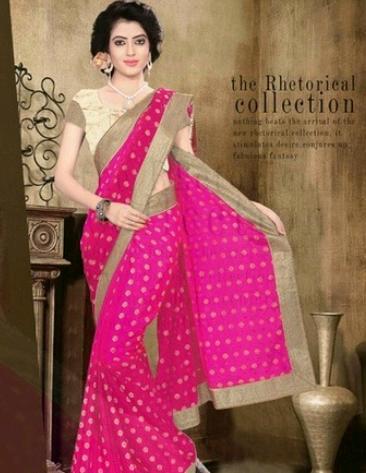New Fashioned Trendy Saree in Pink colour