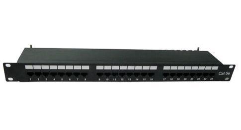  डोर स्टॉपर 19Inch 24Ports पैच पैनल Cat5E Cat6