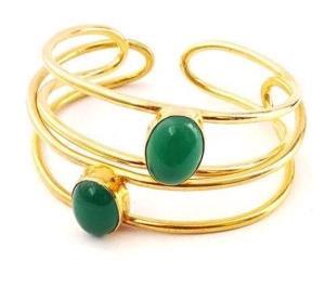 Double String Green Stone Bangle