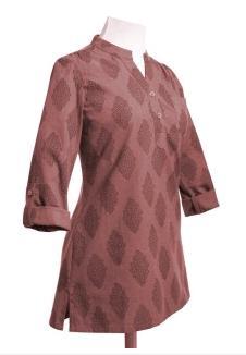 Sleeve Block Chunk Design On Brown Kurti