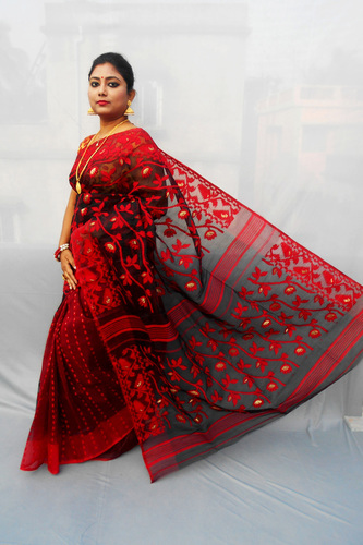 Women Art Silk Traditional Bengali Lal Par Kanjivaram Saree with Blouse  Piece | eBay