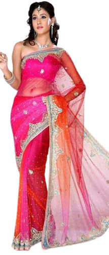 Crystal Stone Net Saree