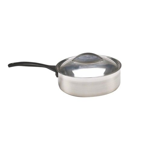 Induction Dual Finish Ss Round Saute Pan With Lid