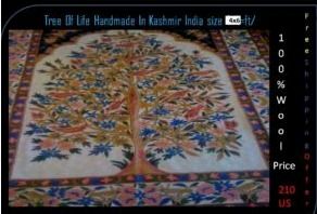 Kashmir Tapestry white tree Rug