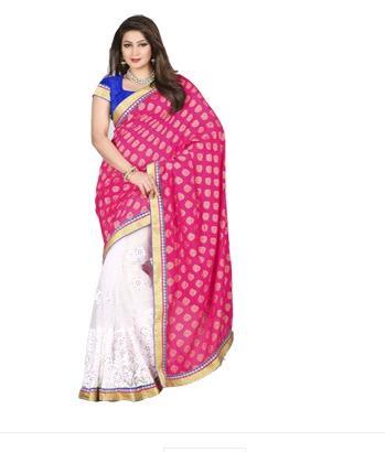 Net Brasso Skirt And Jequard Pallu Sarees