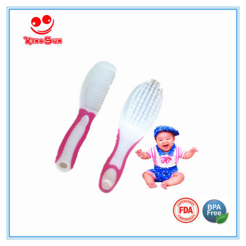 Red Or Custom Double Color Baby Hair Brush And Comb Set