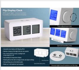 Flip Display Clock With Touch Light Snooze Function