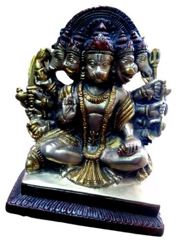 Brass Panchmukhi Hanuman Statue