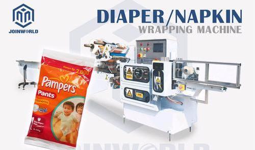 Stainless Steel Automatic Diaper Sanitary Flow Packing Machine 