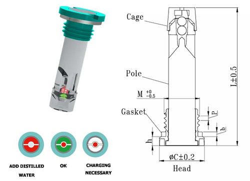 A103 Plastic Head With Screw Automotive Battery Charge Indicator