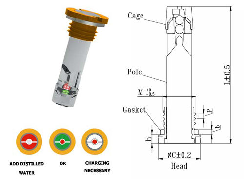 A104 Plastic Head With Screw Automotive Battery Charge Indicator