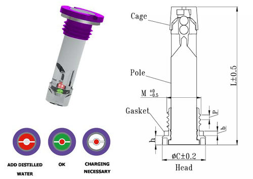 A105 Plastic Head With Screw Automotive Battery Charge Indicator