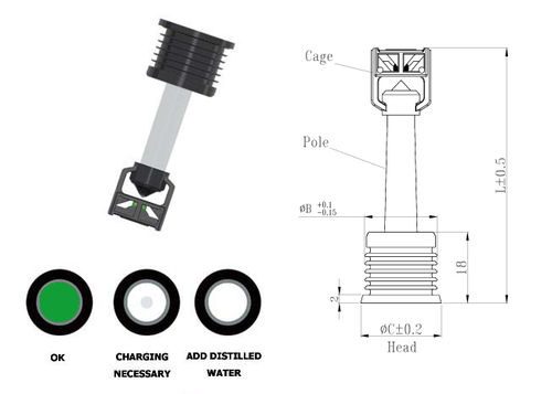 B104 Push In Style Automotive Battery Charge Indicator