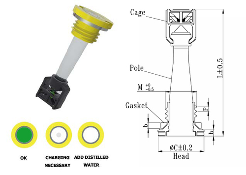 A203 Plastic Head With Screw Automotive Battery Charge Indicator