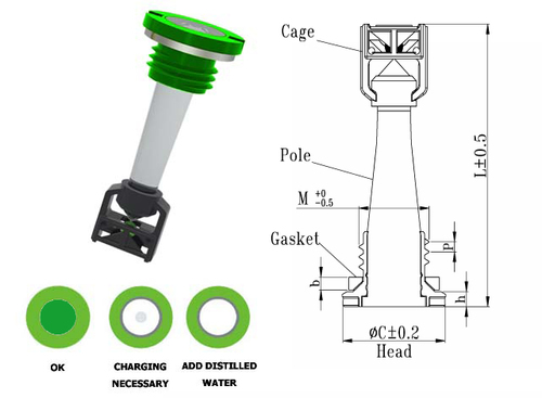 A204 Plastic Head With Screw Automotive Battery Charge Indicator