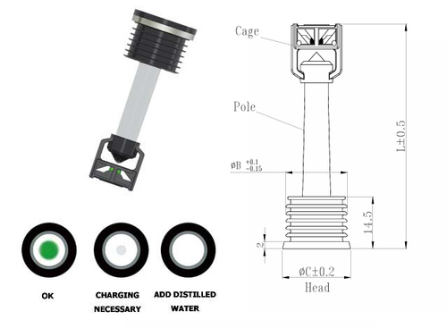 B101 Plastic Head With Screw Automotive Battery Charge Indicator