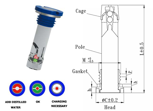 Battery Charge Indicator With Plastic Head With Screw And Straight Pole Automotive