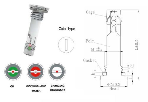 D101 Pmma Transparent Head With Screw Automotive Battery Charge Indicator