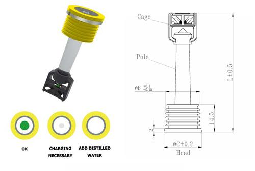 Pmma Transparent Head With Screw Automotive Battery Charge Indicator