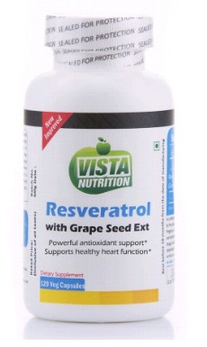Vista Nutrition Resveratrol 100mg Grape Seed Ext 120 Capsules