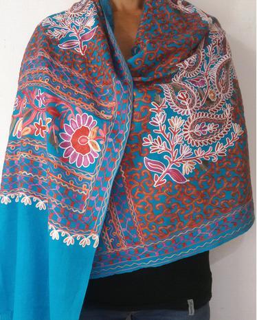 Kashmiri Embroidered Pashmina Stoles - Luxuriously Soft Wool, Daily Wear | Intricate Embroidery, Designed for Women