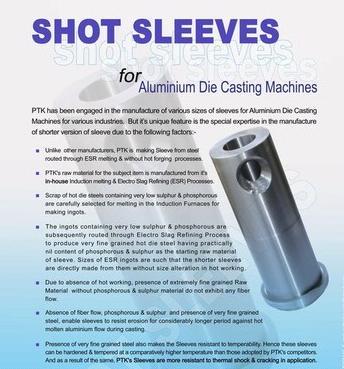 Shot Sleeves For Aluminium Die Casting Machines