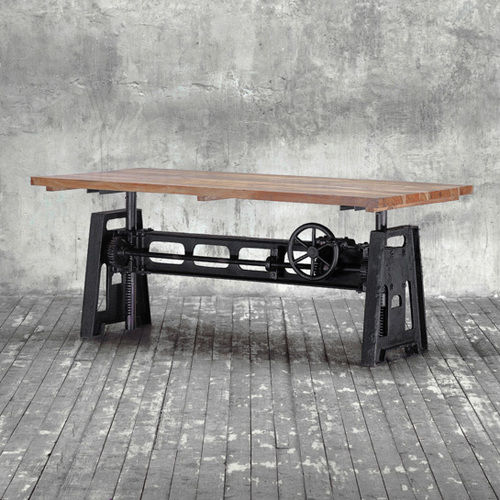 Industrial Adjustable Wooden Dining Tables