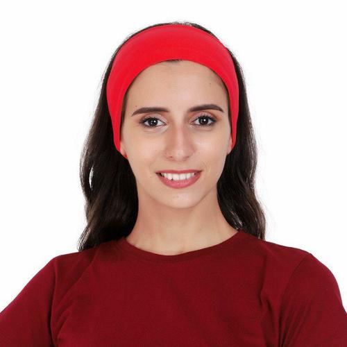 Red Color Sleep Bold Fit Cotton Headbands With High Water Absorbent For Women