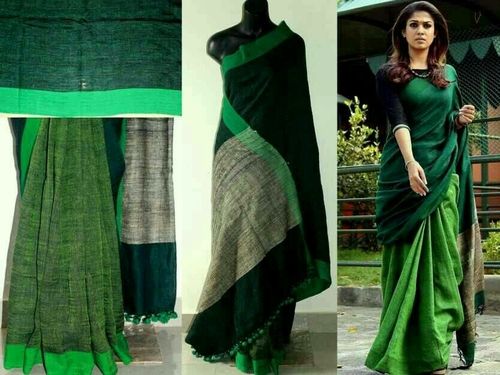 BHAGALPURI COTTON LINEN SAREE | 9to6yards