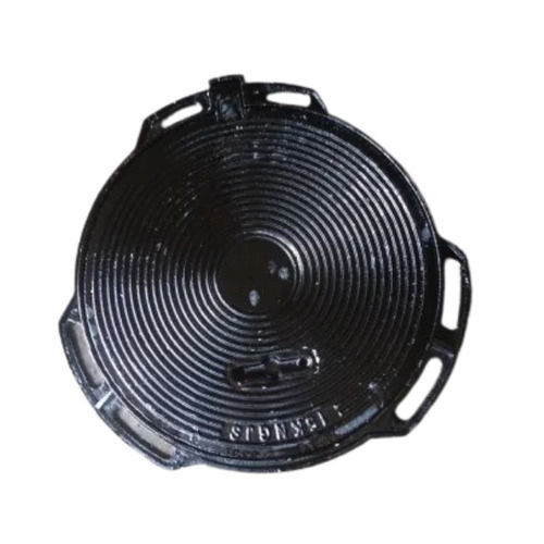 Ductile Iron Manhole Cover - EN124 Standard, GGG500-7 Material, Bitumen Coating | Round Shape, Load Capacity A15/B125, Ideal for Drainage and Tank Applications