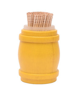 Barrel Toothpick Holder Yellow