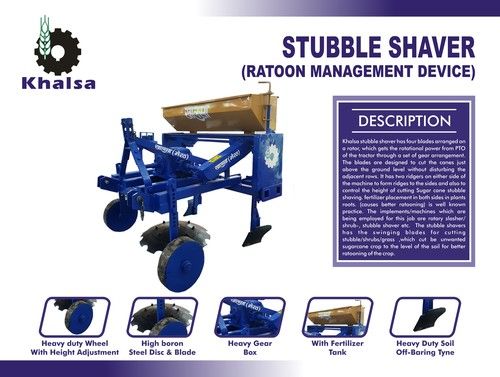 Blue Sugarcane Stubble Shaver Machine