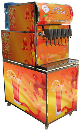 Orange Fully Automatic Type 8 Valve Soda Fountain Machine