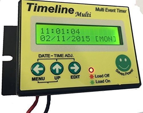 Black Timeline Multi Event Timer With Surge Protection Upto 4000 Volts