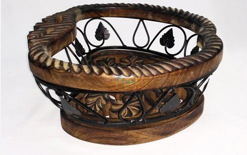Handicraft Wooden Fruit Basket