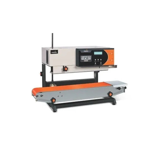 Continuous Band Sealer Machine - Metal, 12 mm Width, Semi Automatic | Adjustable PID Temp Control, Variable Speed 0-12 m/min, Horizontal & Vertical Variants, Multicolor