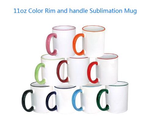 11oz Colorful Handle Ceramic Heat Press Coffee Mug