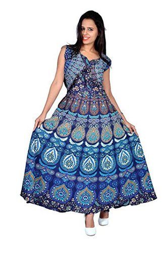 Cotton Jaipuri Printed Koti Dress