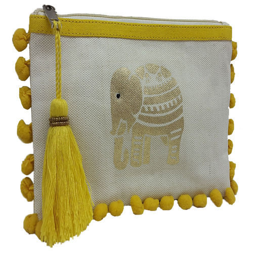 Motleyrobe Girls Pouch Jute Fabric With Zip