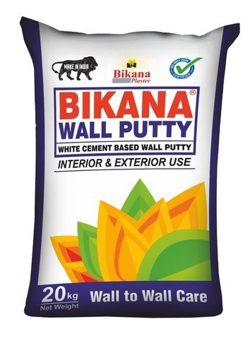 White Cement Based Wall Putty For Exterior And Interior Use Weight: 20Kg