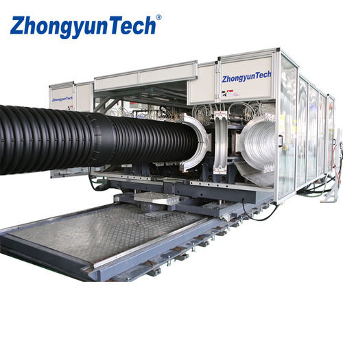 380V Single Screw Plc Control Pe/Pvc Plastics Corrugated Pipe Extrusion Line Dimension(L*W*H): 38X6.8X4  Meter (M)