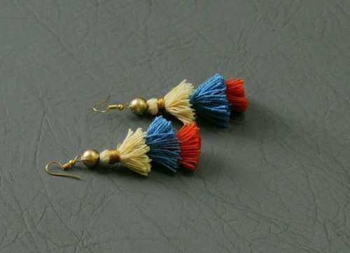 Fancy Silk Thread Earrings Gender: Women