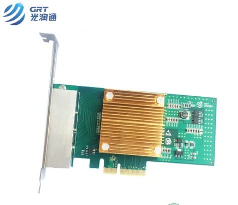 GRT Gigabit 4-Port RJ45 PCIe Fibre Ethernet NIC Network Adapter Card