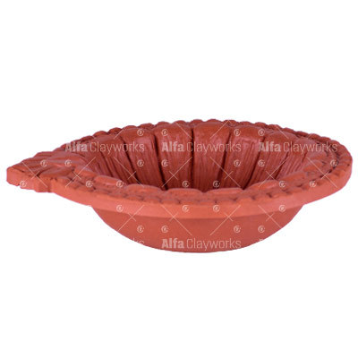 Designer Terracotta Clay Diya And Oil Lamp