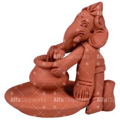 Terracotta Clay Ganesha Idol