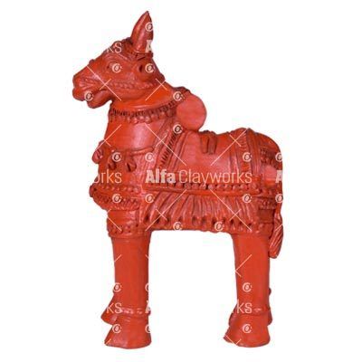 Painted Terracotta Cow Statue