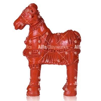 Painted Terracotta Goat Statue