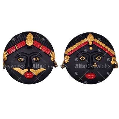 Terracotta Round Wall Hanging Mask Set