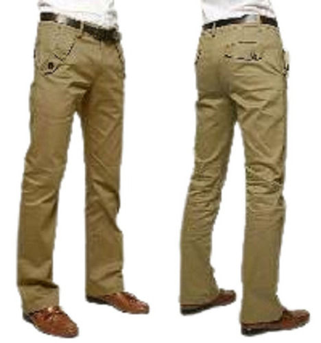 Casual Wear Regular Fit Breathable Plain Readymade Mens Cotton Trousers